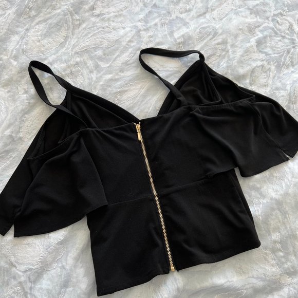 Marciano Black Top with Flutter Sleeves - Picture 3 of 4